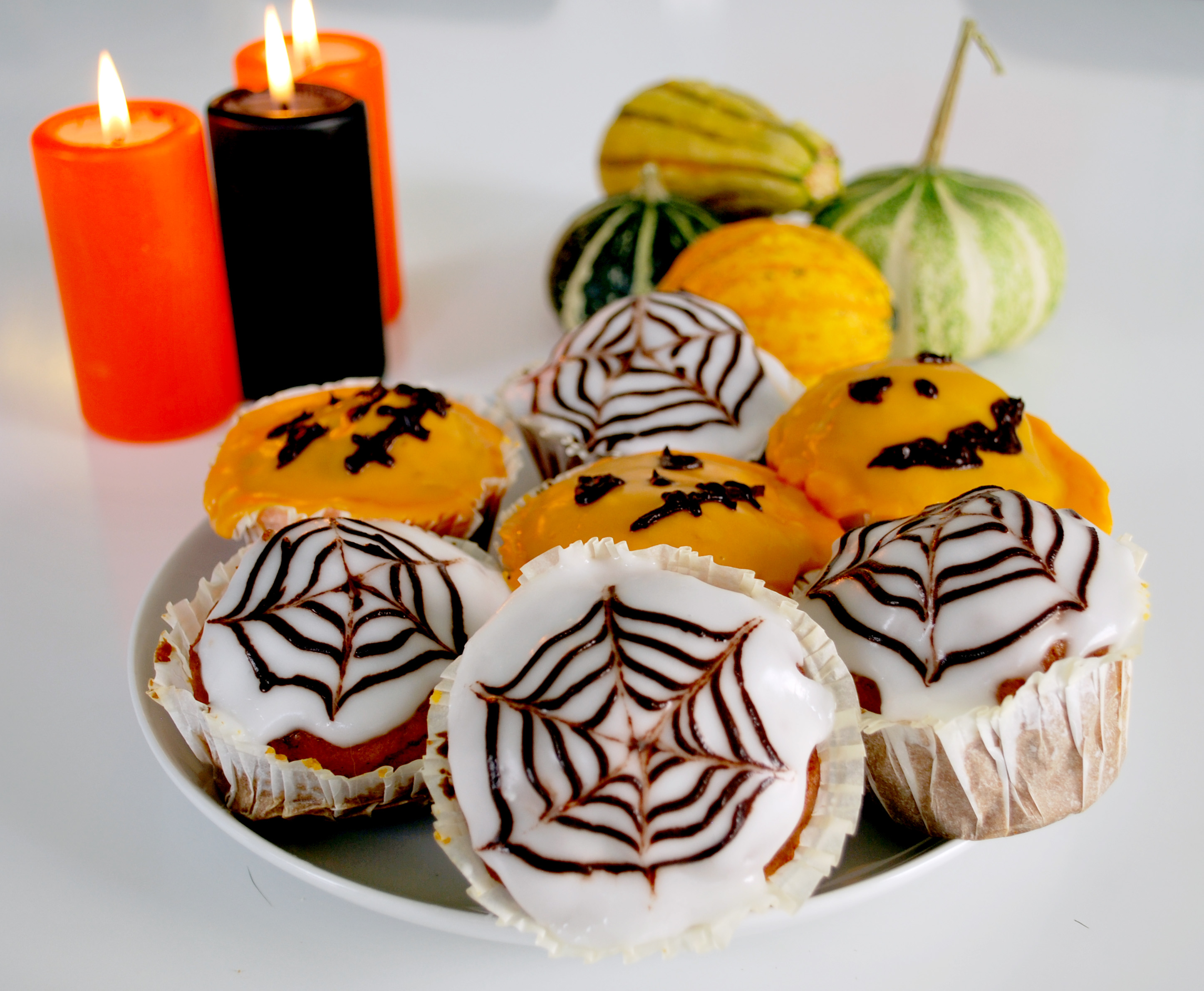 Halloween græskar muffins
